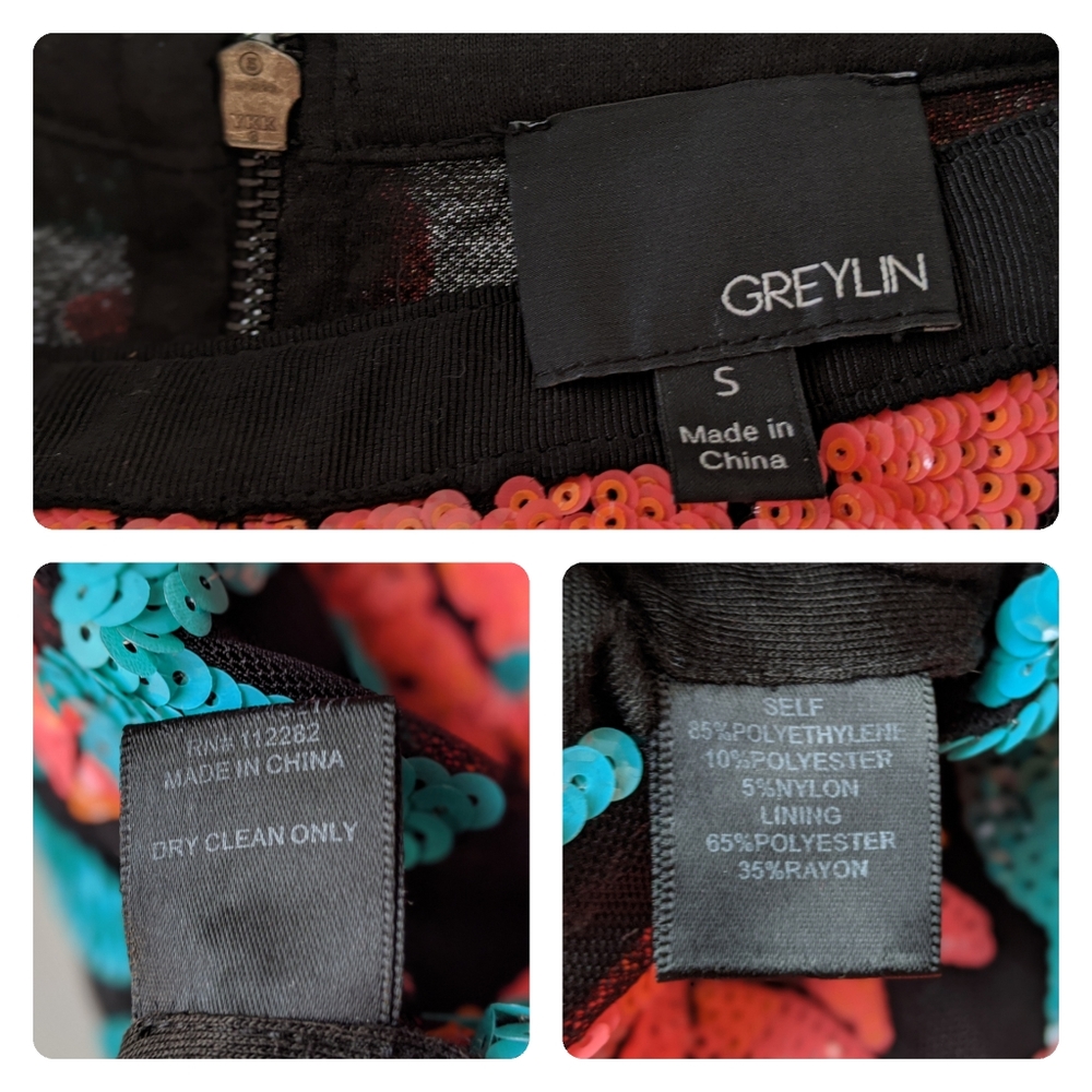 Anthropologie: Greylin Floral Sequin Pencil Skirt - Picture 5 of 7